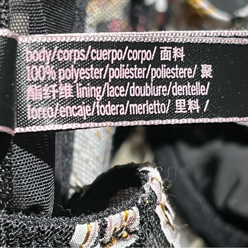 Victoria’s Secret Dream Angels Black Floral Bustier Floral Appliqué Corset - Picture 5 of 6